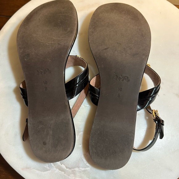 COACH black patent leather chain sandals🔥10M - Picture 10 of 12